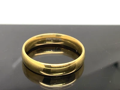 Мужское обручальное кольцо золотистого цвета из нержавеющей стали 5 мм размер 11,75 - Изображение 1 из 4