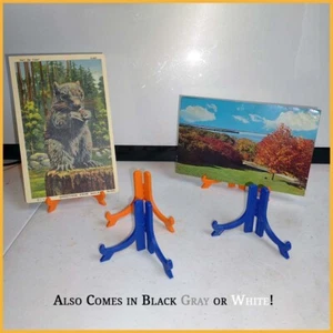 5 Displayständer Postkarte Sportkarte Handel blau & orange verstellbar - Bild 1 von 4