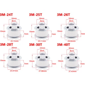 3M 24T-40Teeth Timing Pulley With Step Synchronous Wheel For 6mm Width Belt - Picture 1 of 8
