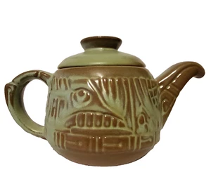 Vintage Frankoma Prairie Green Aztec Tea Pot Clay Pottery 7J - Picture 1 of 10