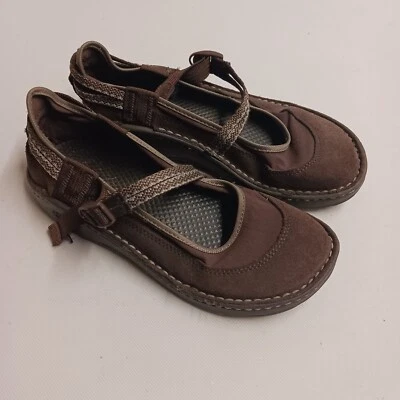 Zapatos Chaco Mary Jane para mujer marrón gamuza hebilla punta redonda informales talla 4 Foto 1 de 4