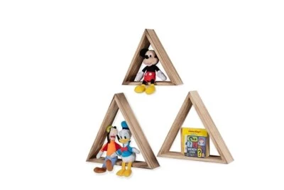 3 Estantería de Pared Moderno Design Triángulo De Estante Madera Blanco Negro - Imagen 1 de 4