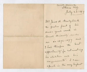 H. Morse Stephens SIGNED AUTOGRAPH Letter Bancroft Library California Berkeley - Bild 1 von 2