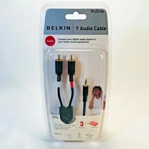 NEW Belkin Y Audio Cable 7" Phone or Device to AV Receiver NIB - Picture 1 of 5