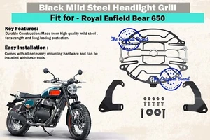 FOR ROYAL ENFIELD BEAR 650 "BLACK HEADLIGHT GRILL" - Picture 1 of 6