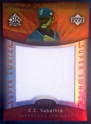 C. C. SABATHIA 2005 UPPER DECK REFLECTIONS SUPER SWATCH #SS-CS  19/25 SP YANKEES - Image 1 of 2
