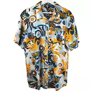 Volcom Hawaiian Modern Fit Lightweight Button Up Casual Party Shirt Mens 2XL XXL - Picture 1 of 14