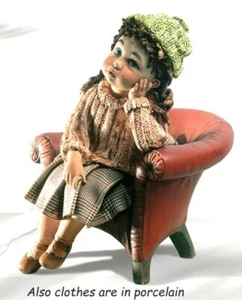 Capodimonte figurine of girl on armchair in porcelain ornament - Picture 1 of 12