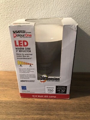 Satco S9025 12.8W R30 LED Warm Tone Dimming Light Bulb 120V - Image 1 of 4