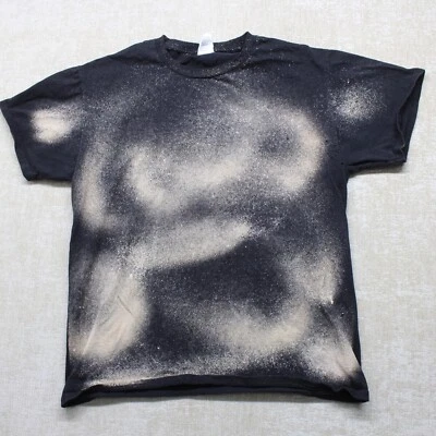 Happy Halloween Youth Boys T-Shirt Medium Black Short Sleeve Bleached Tie Dye - Image 1 of 4