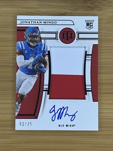 🔥/25 JONATHON MINGO 2023 National Treasures 2 COLOR RPA RC PATCH AUTO- OLE MISS - Picture 1 of 2