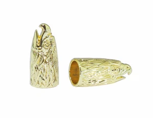 Pair Valve Caps GOLD EAGLE Schrader Bikes Cars Trucks New! - Picture 1 of 1