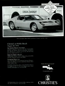 1968 Lamborghini Miura P400 S Specification 1994 Christie's VINTAGE PRINT AD - Picture 1 of 2