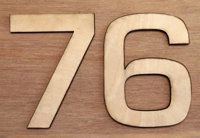 HOUSE OFFICE BUILDING NUMBER LETTER SET SIGN TIMBER WOOD BIRCH - image 1 of 4