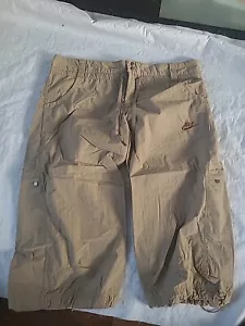 Vintage Y2K Nike Womens Long Cargo Shorts Beige Size UK16 Brand New - Picture 1 of 11