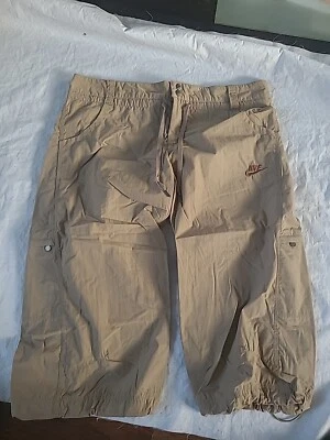 Pantalones Cortos Carga Largos Y2K Nike Para Mujer Beige Talla UK16 De Colección Nuevos Foto 1 de 4