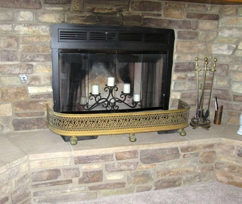 Fireplace Log Guard Brass Cover