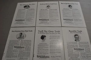 1918-19 PEPSODENT advertisements x6, toothpaste tubes, smiling faces - Imagen 1 de 4
