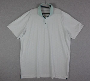 Greyson Polo Mens 2XL White Green Geometric Snowflake Performance Golf Wolf - Picture 1 of 8