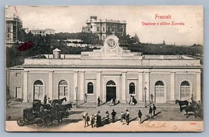 ESTACIÓN DE FERROCARRIL FRASCATI ITALIA ANTIGUA POSTAL ITALIANA DEPÓSITO FERROVIARIO - Imagen 1 de 2