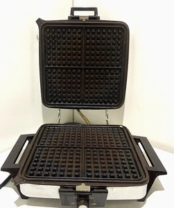 Vintage Holiday Waffle Iron Toastmaster Maker Griddle 269 Chrome Reverse Works - Picture 1 of 12