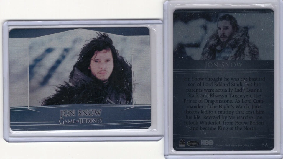 Game of Thrones Season 7 Trading Cards CASE TOPPER 5A Jon Snow Alternate Metal - Image 1 of 1