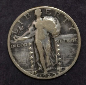 1929 S Standing Liberty Quarter Sehr schön Lot F 702 - Bild 1 von 2
