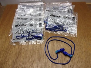 (Qty.12) Moldex ALPHAS Blue Corded Reusable Ear Plugs NRR 27db USA - Picture 1 of 7