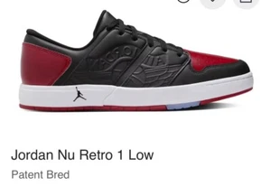 Jordan Nu Retro 1 Low Patent Bred Sz 11 NWB - Picture 1 of 8