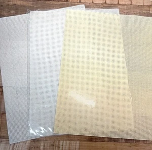 Lot of 3 Quick Count plastic 7-mesh canvas sheets Cream And 2 White - Picture 1 of 2