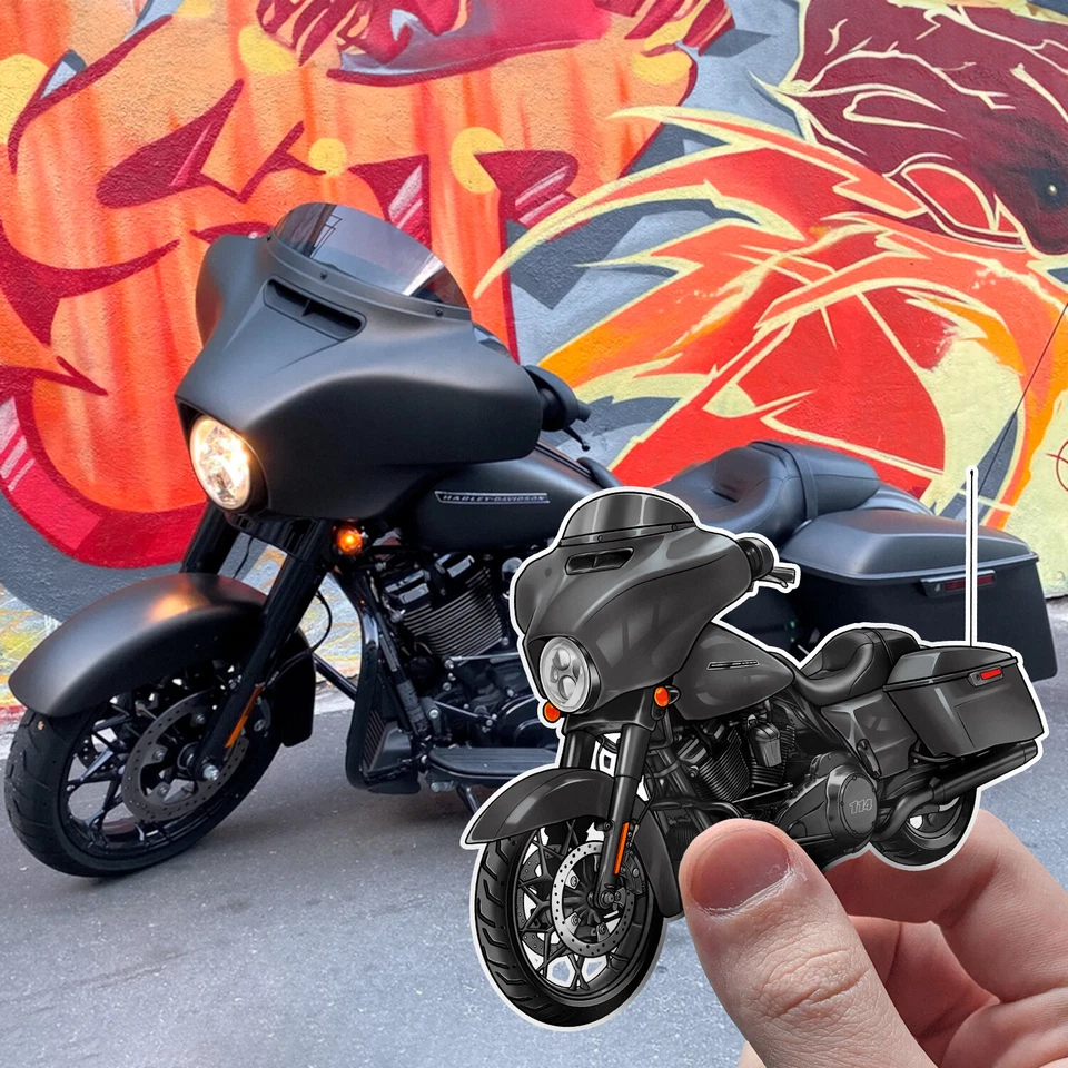 Harley Street Glide специальные наклейки FLHXS - набор из 3 наклеек KissCut для мотоциклов - Изображение 1 из 1