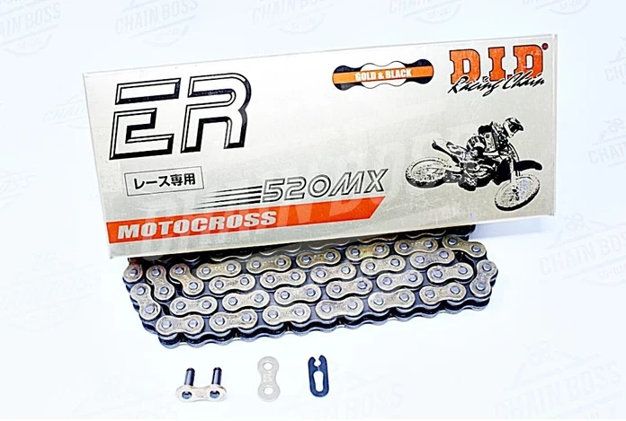 D.I.D DID 520 MX Motorcycle Non-sealed Gold Drive Chain with Clip Master Link - Image 1 of 1