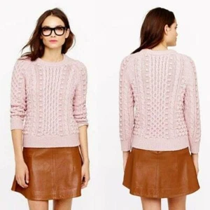 Suéter rosa lavanda J CREW LANA DE CORDERO tejido a mano palomitas de maíz $128 XS púrpura - Imagen 1 de 4