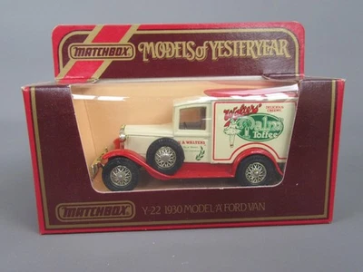 C989 Matchbox Modelle Of Yesteryear Y-22 Ford A Van 1930 Walters Beige IN Ovp - Bild 1 von 4