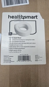 HealthSmart 52215081901 Elevated Toilet Seat - White, Round, Open Box - Picture 1 of 7