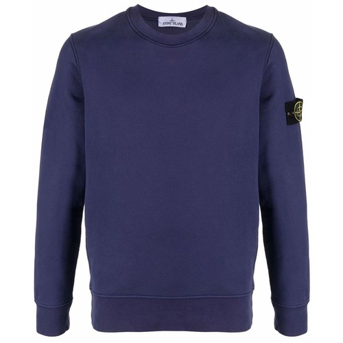 Felpa girocollo Stone Island Stone Stemma blu scuro 51823297