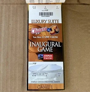 NBA 99-00 LA Clippers Juego VIP 1 Staples Center Boletos de Temporada Inaugural RARO - Imagen 1 de 3