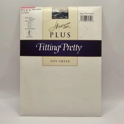 Hanes Plus 1999 ajuste bonito pantimedias día transparente talla 4-5 Plus clásico azul marino Foto 1 de 2