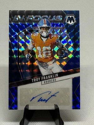 2025 Panini Mosaic Troy Franklin In Focus Signatures Blue Mosaic /99 - Image 1 of 3
