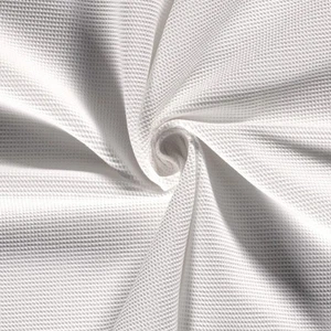 100% Cotton MICRO WAFFLE Honeycomb Pique Fabric Material BRIGHT WHITE - Picture 1 of 3