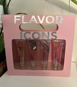 Victoria's Secret Flavor 4 Pcs Lip Gloss Set Caramel Kiss, Coconut Craze, Juicy - Picture 1 of 5