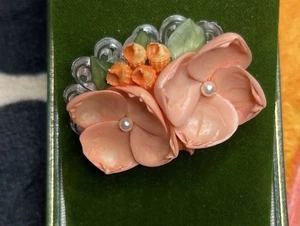 Vintage Handmade Genuine Sea Shells Brooch Pin Shells Floral Multicolor 2” - Picture 1 of 7