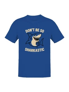 Sharkastic Humor Graphic Art Men's T-shirt - Picture 1 of 6