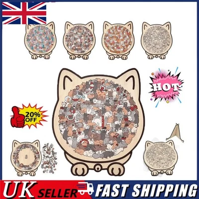 135-Piece Morandi-Colored Cat Shaped Wooden Jigsaw Puzzle, Cats Shaped Puzzles💗 - Image 1 of 4