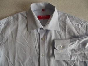 Eterna Excellent Redline Shirt 40 Blue White Striped With Defects #TA4444 - Picture 1 of 1
