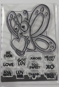 Sello fotopolímero transparente corazón mariposa Brutus Monroe - Imagen 1 de 5