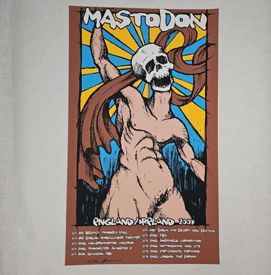 Mastodon England Ireland Tour 2007 Original VintageConcert Poster 14" X 24" - Image 1 of 4