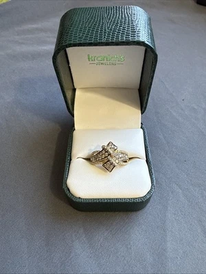 Anillo Le Vian Oro Amarillo 14k Talla 9 Chocolate y Diamante Blanco Cruzado 6g Foto 1 de 4