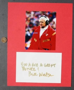 San Francisco 49ers Coach Bill Walsh signed autograph & photo set Died in 2007 - - Picture 1 of 1