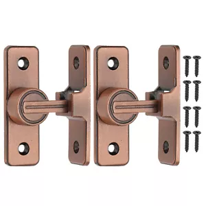 2Pcs 90° Barn Door Lock Flip Latches Safety Door Bolt Lock Red Bronze - Picture 1 of 7